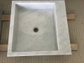 Kare şekli carrara beyaz mermer lavabo