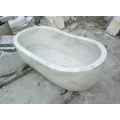 Banyo için doğal taş beyaz küvet taş küvet