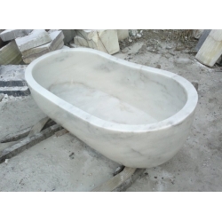  Banyo için doğal beyaz taş küvet